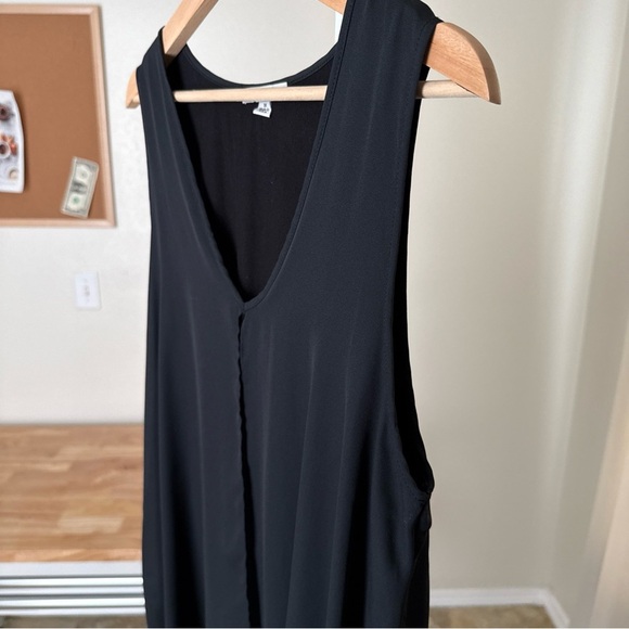 Green Envelope Women’s M Tank Top Black Lined Woven Sleeveless Layered - Picture 3 of 8